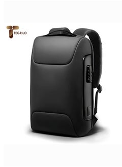 TEGRILO Anti Theft Laptop Backpack Fits 15.6 Inch Laptop Smart Work Backpack with USB Charging Port for Office Work Airplane Business Travel  - Image 1
