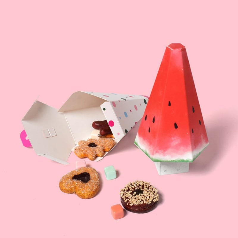 20 Umbrella Shaped Candy Boxes With Lid Colorful Polka Dot And Watermelon Snack Storage Containers For Birthday Party Wedding Packaging - Image 5