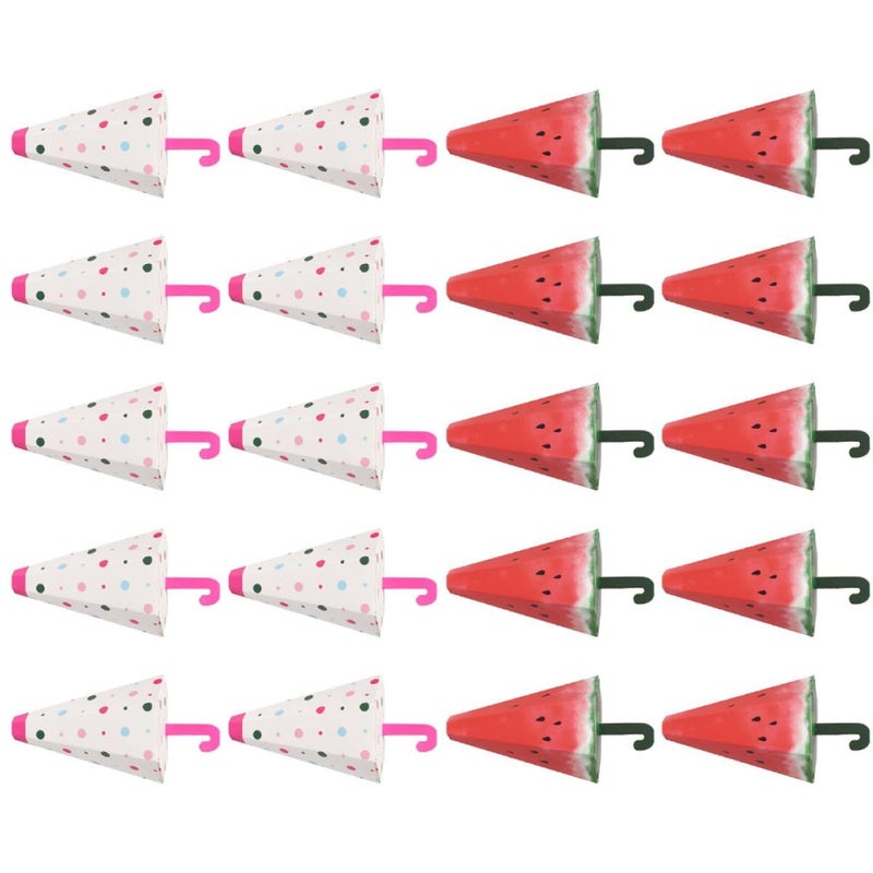 20 Umbrella Shaped Candy Boxes With Lid Colorful Polka Dot And Watermelon Snack Storage Containers For Birthday Party Wedding Packaging - Image 2