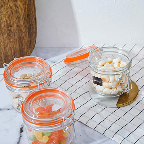 Encheng Glass Jars With Airtight Lids, 6 oz Mason Jars,Glass Jar With Leak Proof Rubber Gasket 200ml,Storage Jar With Hinged Lid for Home and Kitchen,GlassStorage Containers With Lids 12 Pack - Image 4