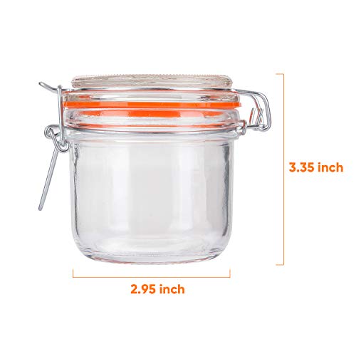Encheng Glass Jars With Airtight Lids, 6 oz Mason Jars,Glass Jar With Leak Proof Rubber Gasket 200ml,Storage Jar With Hinged Lid for Home and Kitchen,GlassStorage Containers With Lids 12 Pack - Image 2