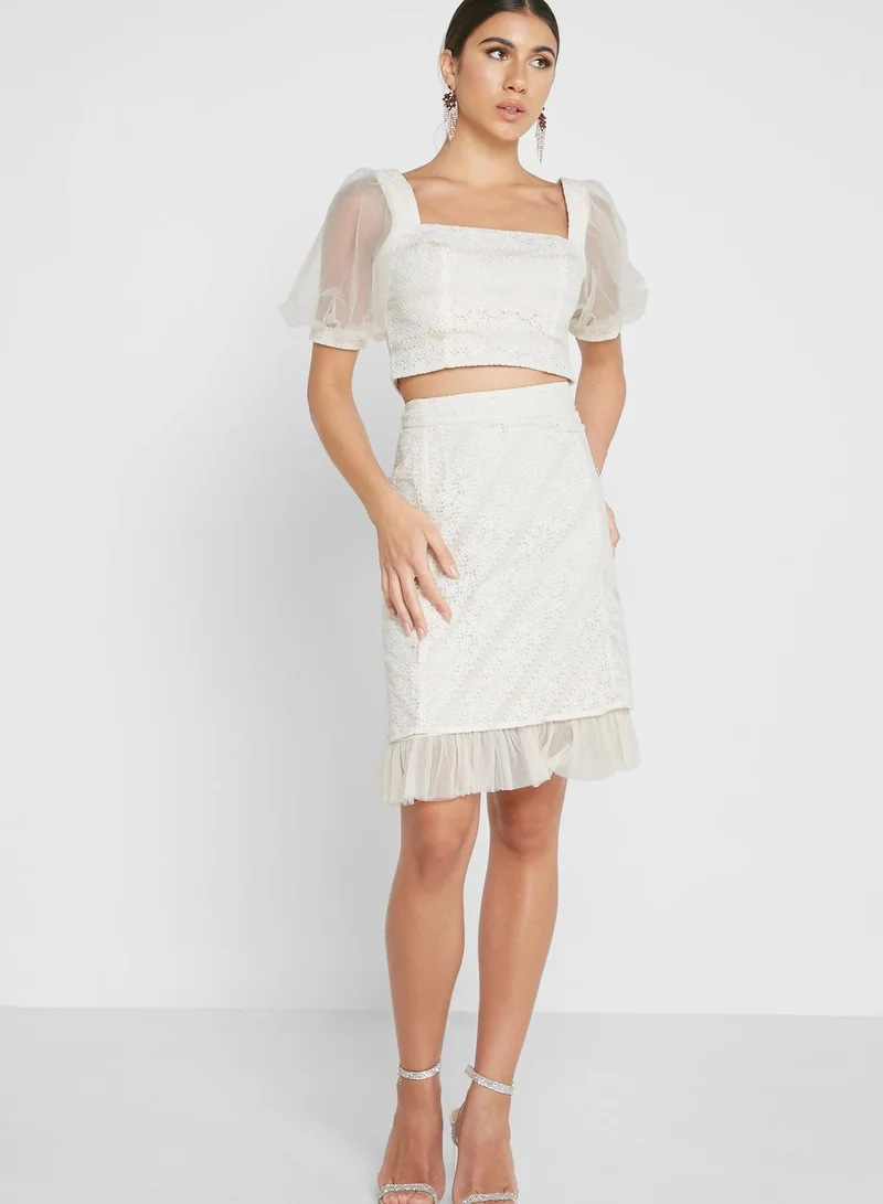 Femi9 Printed Lace Detail Skirts