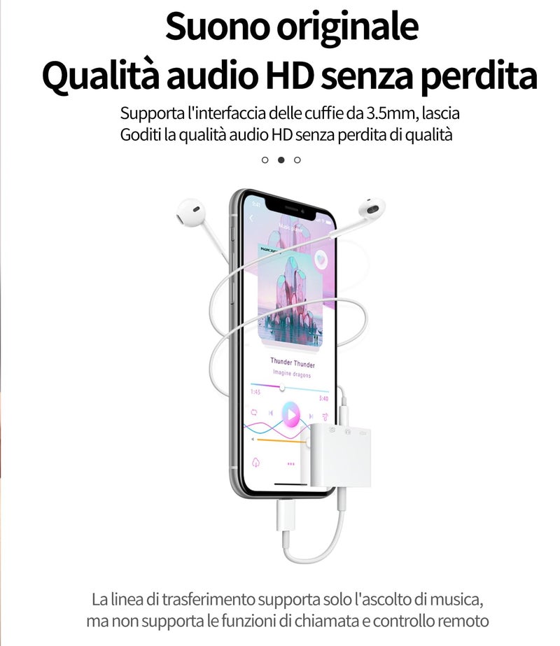HOYULLI zoyuzan Compatible for iPhone Headphone Adapter 3.5mm AUX Audio Jack Charger Dongle Earphone Splitter Compatible with Lightning Male to USB Female OTG Power Charging Camera MIDI Connector for ipad - Image 3