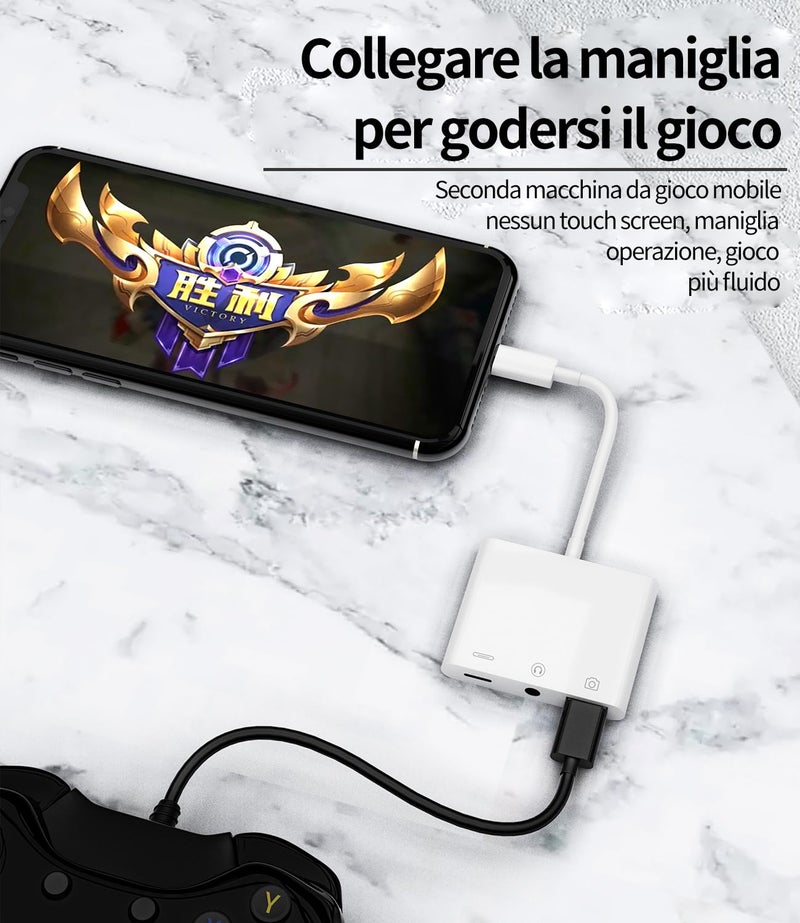 HOYULLI zoyuzan Compatible for iPhone Headphone Adapter 3.5mm AUX Audio Jack Charger Dongle Earphone Splitter Compatible with Lightning Male to USB Female OTG Power Charging Camera MIDI Connector for ipad - Image 5