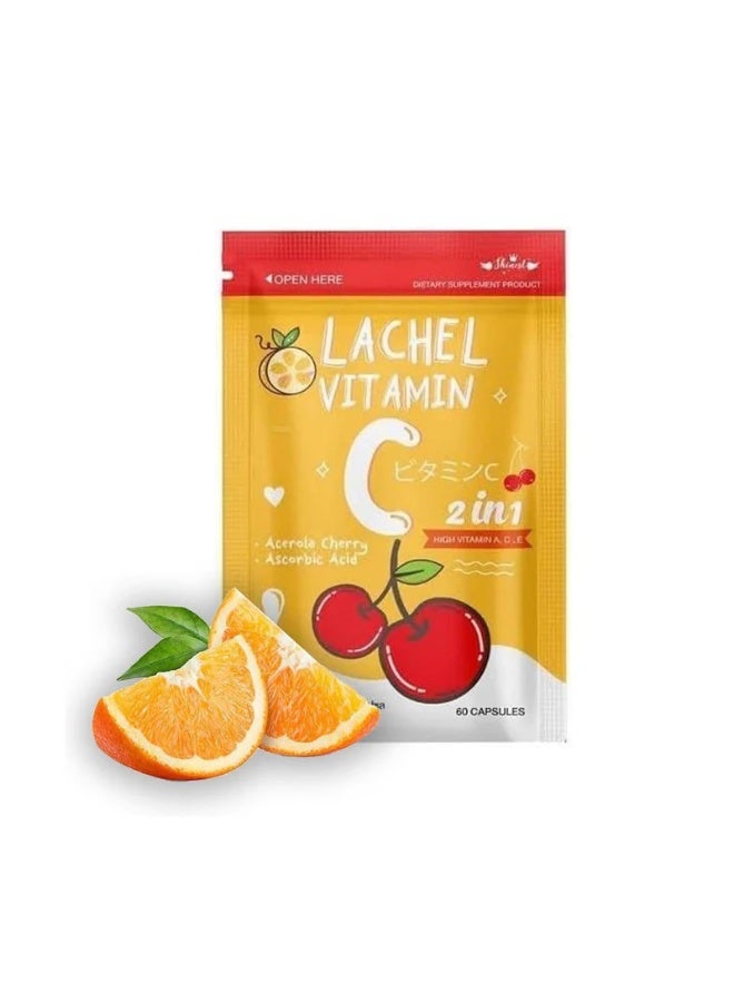 Lachel Vitamin C Lachille - 2 in 1 Vitamin A, C, E High (60 Capsules) - Image 1