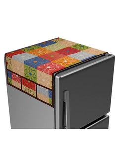 Kuber Industries Kuber Industries Multi Floral Print Fridge Cover With Side Pockets|Fridge Top Cover|Refrigerator Cover|Washable Cotton Material|6 Utility Pockets (Multi)  - Image 1