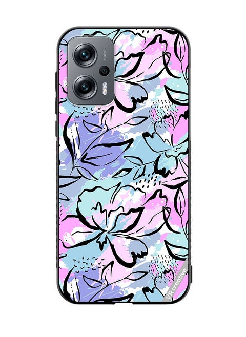 Protective Case Cover For Xiaomi Redmi K50i Abstract Flowers Print Design Multicolour