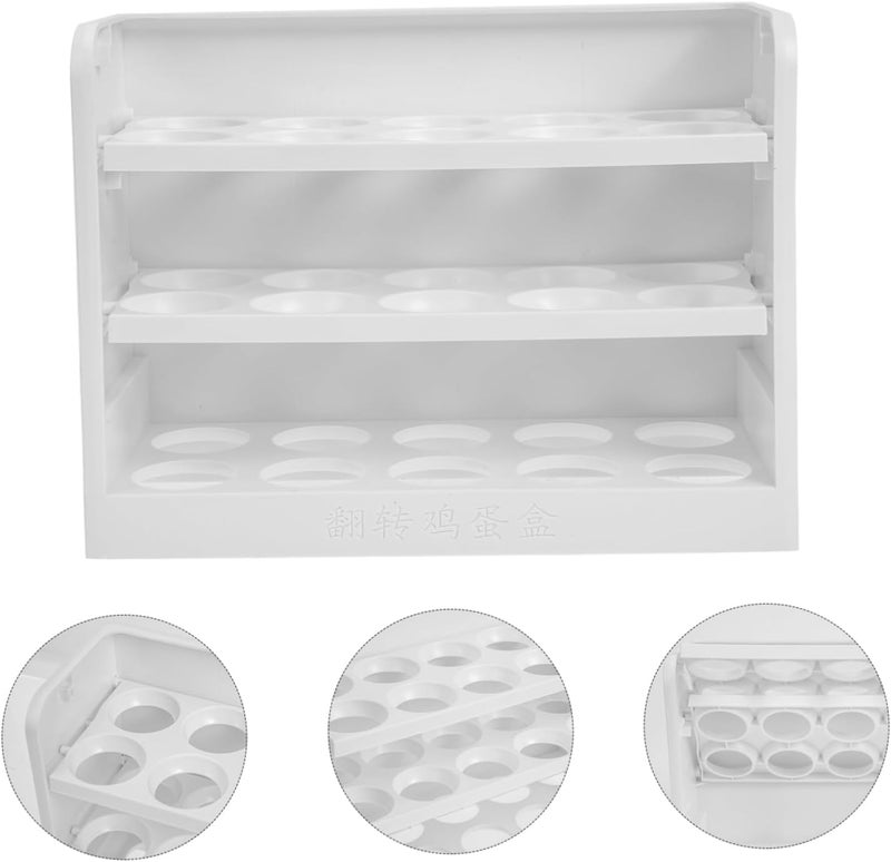 3Set Egg Holder for Refrigerator 30 Grid Egg Tray for Refrigerator 3 Layer Organizer Bins Reusable Egg Container for Refrigerator Side Door Plastic Egg Storage po1  - Image 1