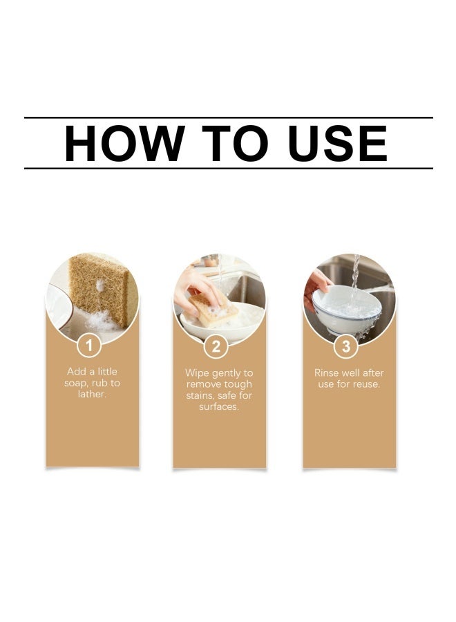 Jakehoe إسفنجة غسيل أطباق طبيعية، 4 قطع، إسفنجات مطبخ نباتية قابلة للتحلل الحيوي، إسفنجات صديقة للبيئة قابلة للتسميد، منتجات تنظيف عضوية لغسل الأطباق للاستخدام المنزلي، لا تسبب الخدوش - Image 5