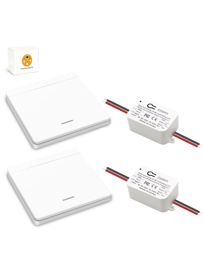 Smart RF433 Wireless Light Switch Remote Control Kit 30m Range 500000 Clicks Battery Powered No Wiring for Home Office Farm Bathroom Fan - Image 1