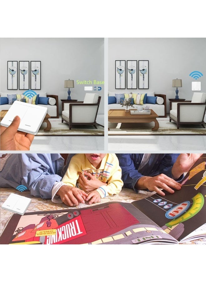 Smart RF433 Wireless Light Switch Remote Control Kit 30m Range 500000 Clicks Battery Powered No Wiring for Home Office Farm Bathroom Fan - Image 5