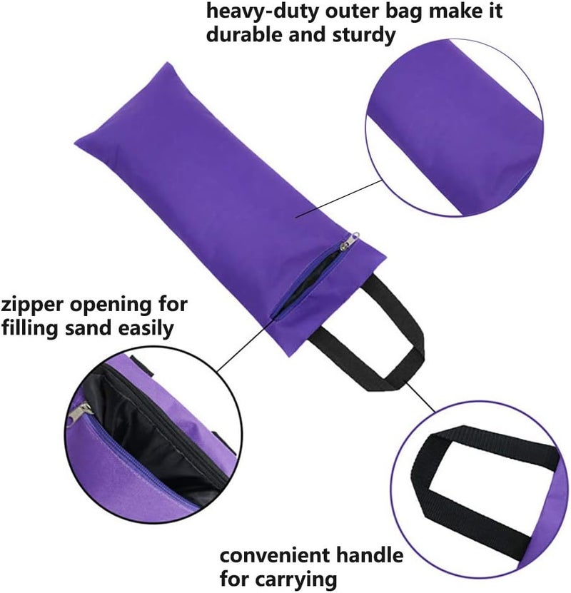 TopTie 2 Pack Yoga Sandbag Weighted Bag for Fitness Yoga Bolster, Unfilled Sandbag 16 x 7 Inch - Image 4
