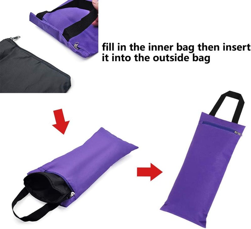 TopTie 2 Pack Yoga Sandbag Weighted Bag for Fitness Yoga Bolster, Unfilled Sandbag 16 x 7 Inch - Image 5