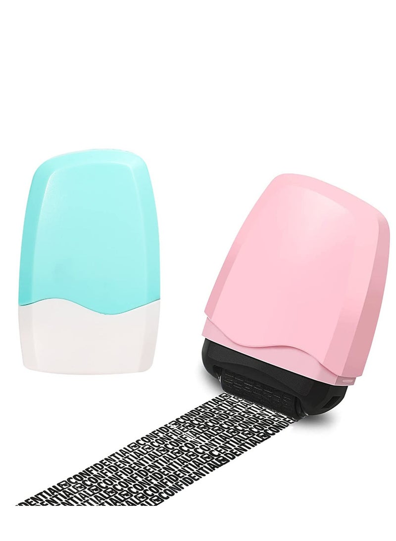 SYOSI 2 Pcs Identity Prevention Theft Stamp Self-Inking Security Roller Stamp Private Information Roller Stamp - Image 1