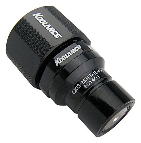 Koolance QD3-MS13X16-BK QD3 Male Quick Disconnect No-Spill Coupling, Compression for 13mm x 16mm (1/2in x 5/8in) *Black* - Image 2