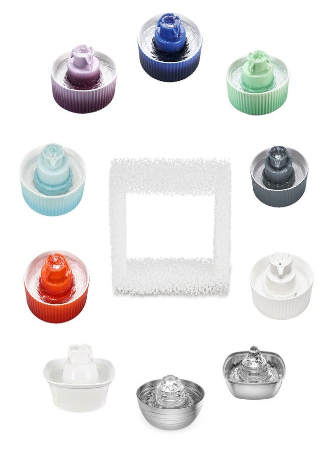 Wonder Creature Cat Water Fountain Filter, 8-pack Replacement Pre-Filter Sponges for Aurora, Cupcake, and 360° Stainless Steel Pet Fountain, Ceramic Dog Water Dispenser Filters - Image 2
