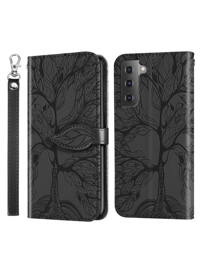 S-TOP Case For Samsung Galaxy S23 5G Life Tree Embossing Pattern Leather Phone Case - Image 1