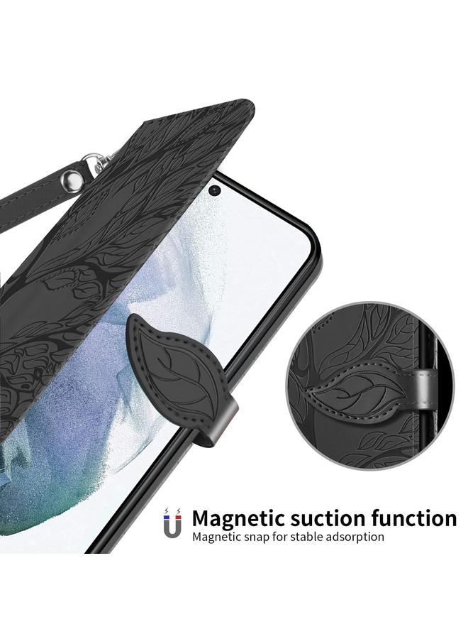 S-TOP Case For Samsung Galaxy S23 5G Life Tree Embossing Pattern Leather Phone Case - Image 5
