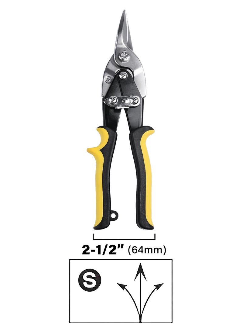 Aviation Tin Snips for Cutting Metal Sheet, CR-V Steel Miter Shears for Straight, Left  Right Cuts, 10 Inch Heavy-Duty Sheet Metal Cutters with Safety Lock  Ergonomic Grip - Image 4