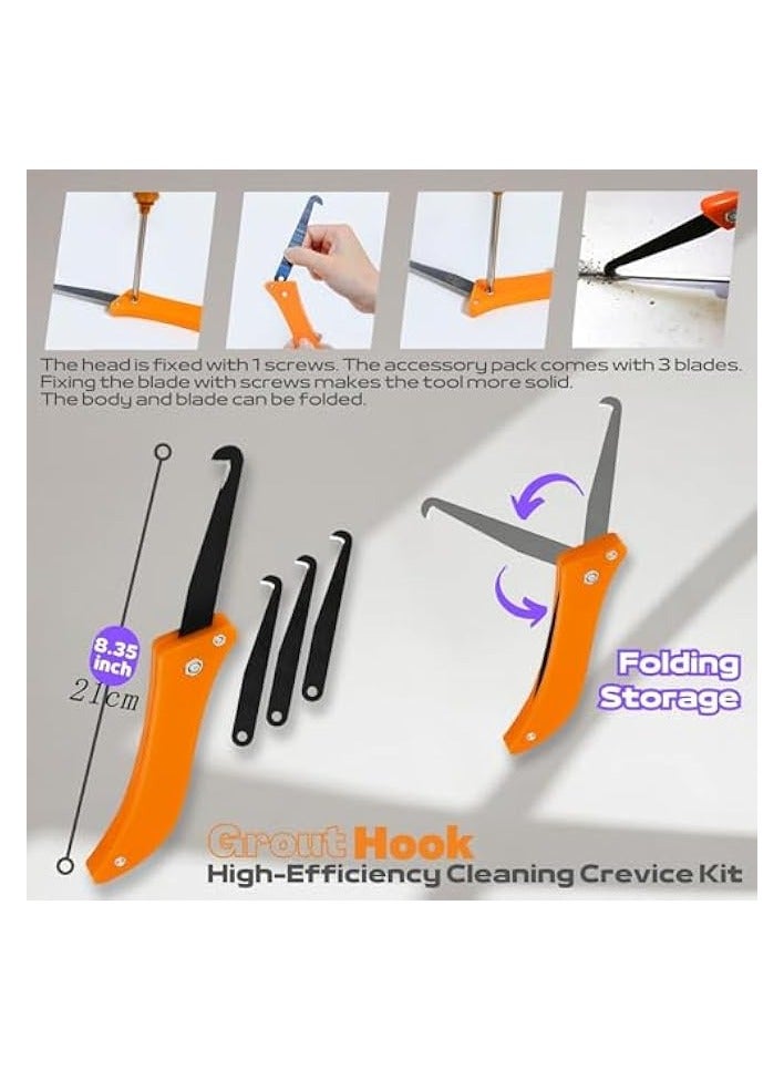 بروماس أداة إزالة الجص، 26 قطعة 3 في 1 مجموعة أدوات السد السيليكون مع مزيل السد لإزالة الجص، مكشطة زاوية الغراء الزجاجي، مجموعة مكشطة الجص للحمام، المطبخ، الأرضية، النافذة، مفصل الحوض - Image 4