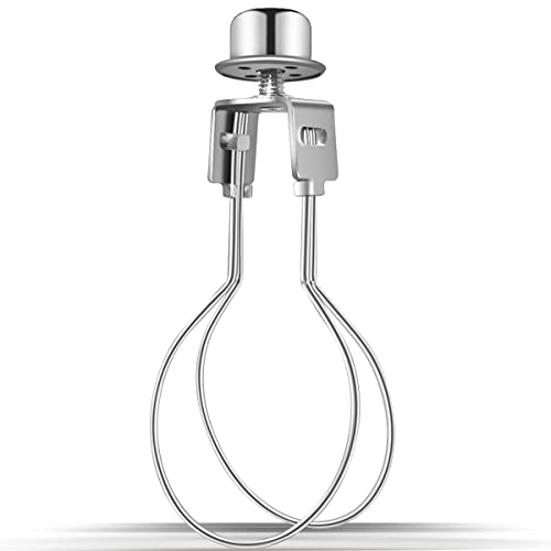 yuntop Clip on Lampshade Adapter, Lamp Shade Light Bulb Clip Adapter includes Finial, Lamp Shade Holder for Clip On Light Bulbs(1Pcs, Silver) - Image 1