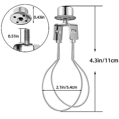 yuntop Clip on Lampshade Adapter, Lamp Shade Light Bulb Clip Adapter includes Finial, Lamp Shade Holder for Clip On Light Bulbs(1Pcs, Silver) - Image 2