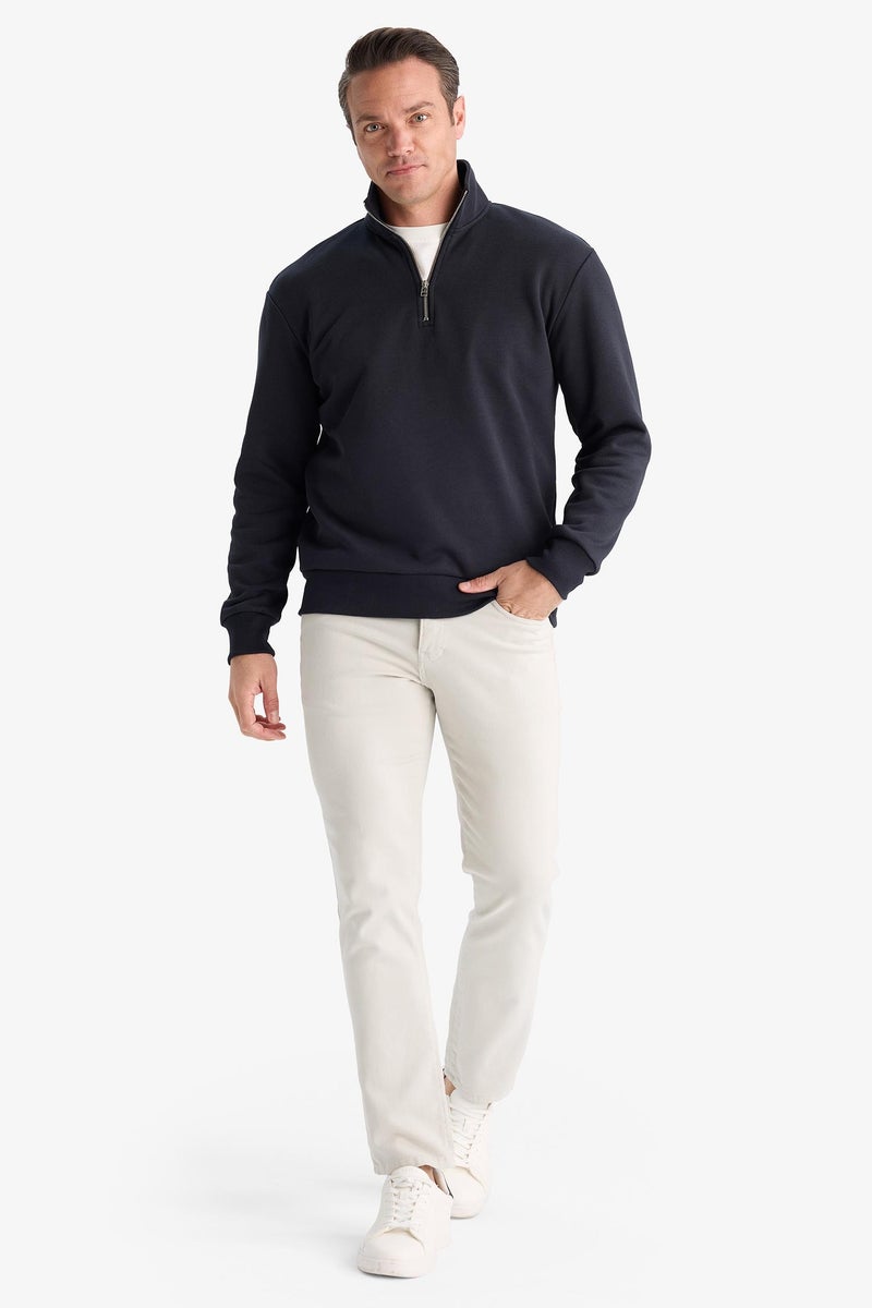 DeFacto Blue Man Regular Fit Sweatshirt Casual - Image 3