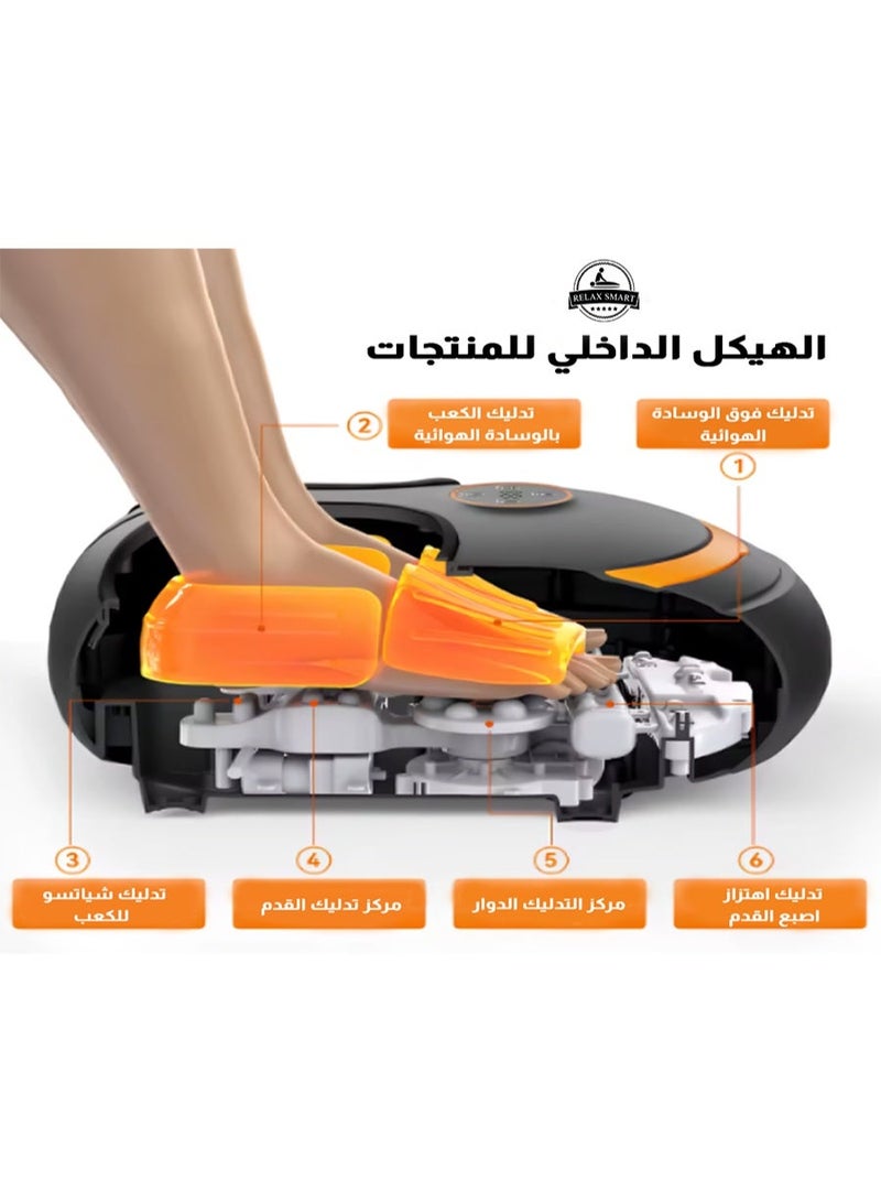 ريلاكس سمارت جهاز مساج القدم الكهربائي مع عجن عميق وضغط هوائي وسخان حراري – لتحفيز الدورة الدموية وتخفيف آلام القدم والساق وعلاج التهاب اللفافة الأخمصية - Image 5