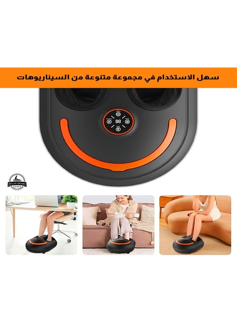ريلاكس سمارت جهاز مساج القدم الكهربائي مع عجن عميق وضغط هوائي وسخان حراري – لتحفيز الدورة الدموية وتخفيف آلام القدم والساق وعلاج التهاب اللفافة الأخمصية - Image 4