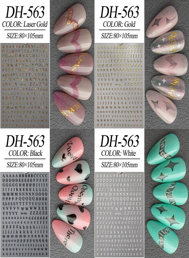 Snmzlc 10 Sheets Nail Art Stickers,Small Laser Letters Nail Decals for Nails Design,3D Self Adhesive Supplies,Design Decoration Accessories for Women and GirlsUS352 - Image 5