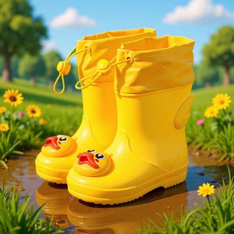 Children'S Rubber Boots Non-Slip Waterproof Shoes Girls Baby Rain Boots Boys And Girls Kindergarten Special Baby Rain Boots - Image 2