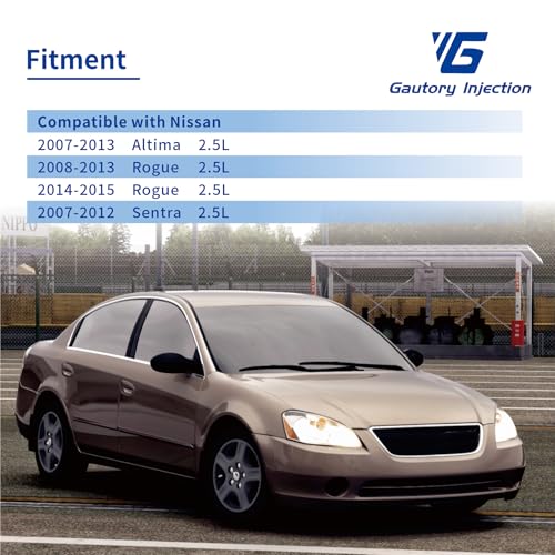 Gautory Fuel Injectors Compatible with Nissan Altima 20072013 Rogue 20082013 Rogue Select 2014 2015 Sentra 20072012 25L Replace 0280158130 16600JA000 16600JA00B 10Holes Set of 4 - Image 3