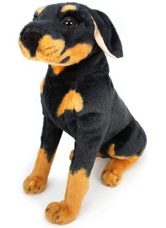 Tickles Tickles Soft Stuffed Plush Animal Rottweiler Dog Mother with Baby Laying Toy for Kids Room (Size: 39 cm Color: Brown and Black)  - Image 4