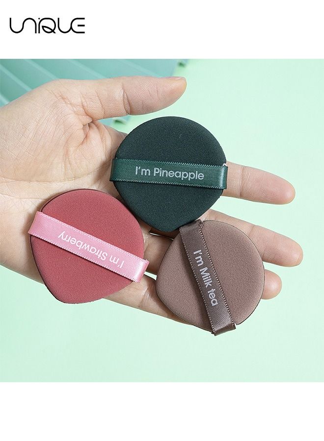 Unique 21Pcs Soft Makeup Puff With a Storage Box, Triangle Puff, Round Puff, Reusable Makeup Sponge, Liquid Foundation and Powder Puff, Non-latex Sponge (Waterdrop, Brown/Pink/Green) - Image 3