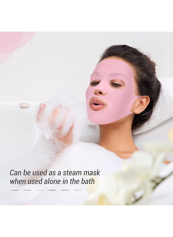 MAANGE 4 Pcs Silicone Facial Mask, Reusable 3D Face Mask Cover, Prevent Evaporation Masks Face Care Tool (Black, White, Blue, Pink) - Image 5