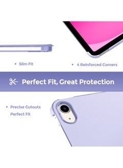 Procases iPad 10th Generation Case  10.9 Inch Slim Stand Hard Shell Back Protective Smart Cover Lightpurple  - Image 3