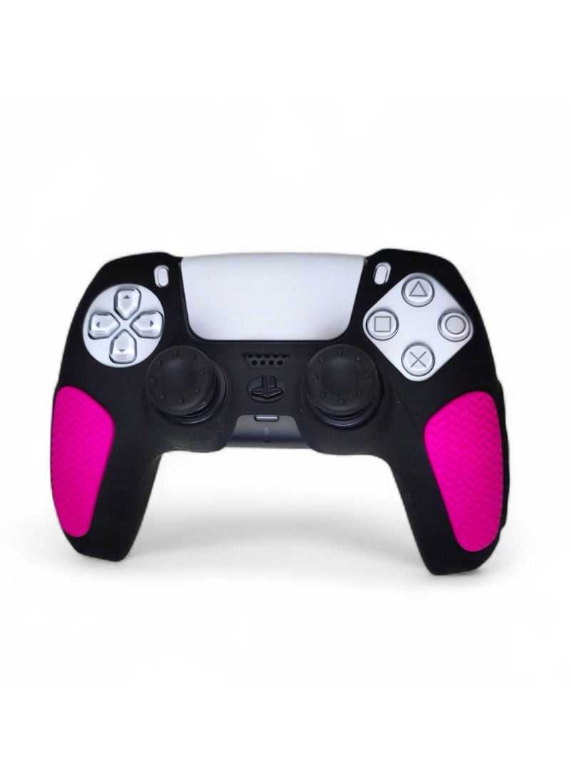 Silicone Cover for PS5 Controller with Pink Anti-Slip Grips – Stylish & Protective Design  - Image 1