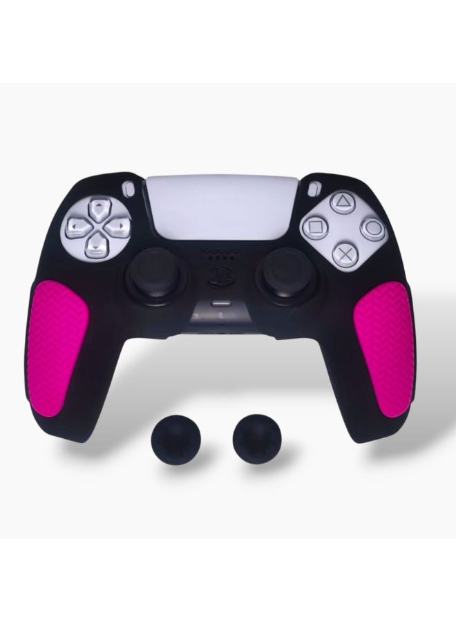 Silicone Cover for PS5 Controller with Pink Anti-Slip Grips – Stylish & Protective Design  - Image 2