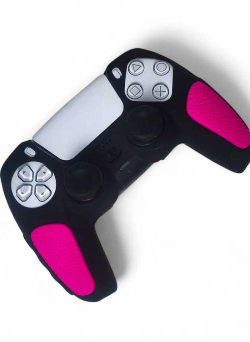 Silicone Cover for PS5 Controller with Pink Anti-Slip Grips – Stylish & Protective Design  - Image 4