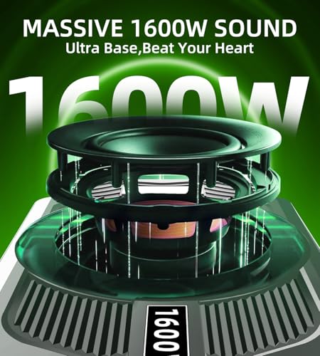 WDiYA Upgrade1600W Under Seat Subwoofer | 10" Slim Car Sub with Built-in Amp, RGB LED Lights, APP Control | Independent Bass Knob, LPF, Gain, Bass Boost | High Output Deep Bass Distortion-Free Audio - Image 2