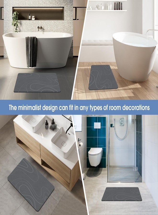 Veeloim Stone Bath Mat Diatomaceous Earth Shower Mat Non-Slip Super Absorbent Diatomite Stone Bath Mats for Bathroom Floor Quick Drying Natural Easy to Clean(23.6''×15.4" Gray) - Image 5