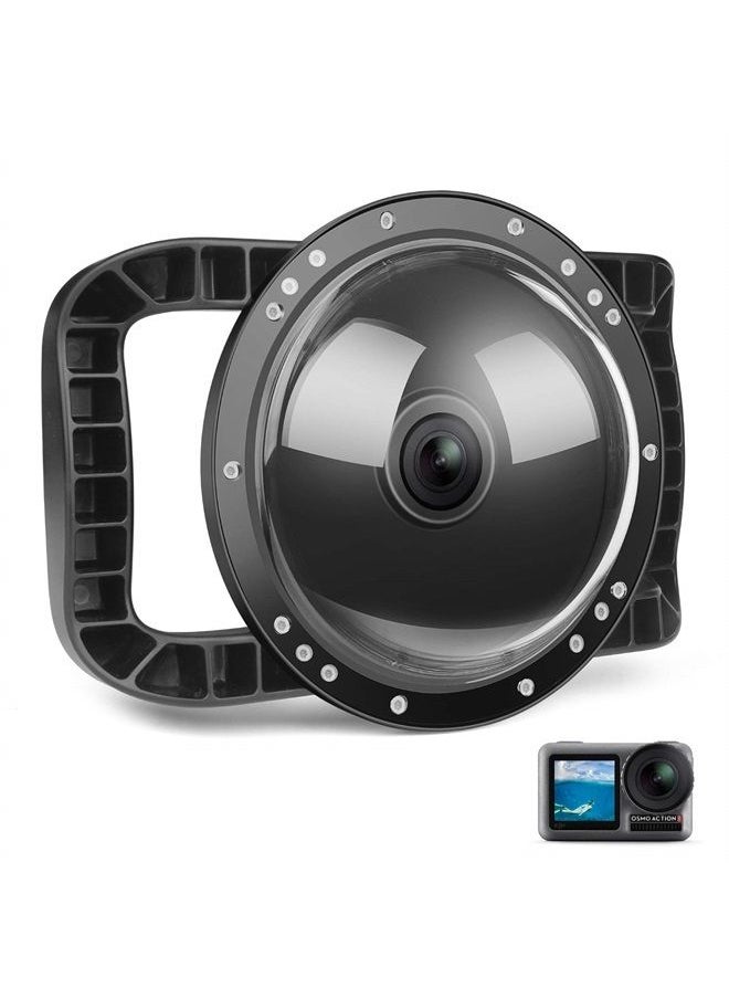 D&F Dome Port for DJI OSMO Action Cam, Dual Handheld Dome Lens Built-in 45m/147ft Waterproof Housing Case Equip with High Clear Dome Lens/Trigger Buttun/Water-Line  - Image 1