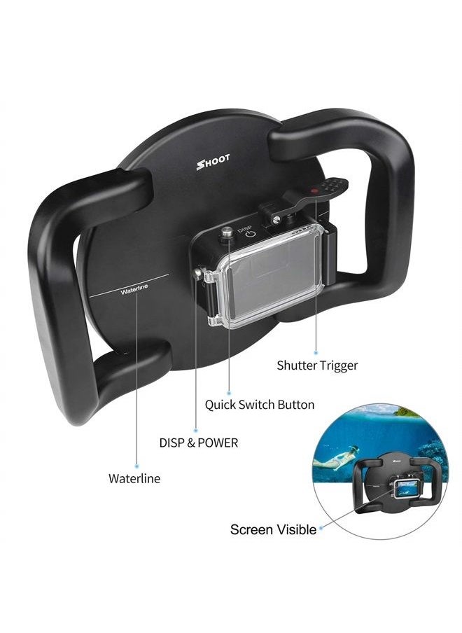 D&F Dome Port for DJI OSMO Action Cam, Dual Handheld Dome Lens Built-in 45m/147ft Waterproof Housing Case Equip with High Clear Dome Lens/Trigger Buttun/Water-Line  - Image 3