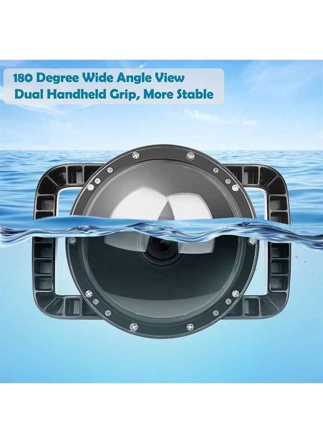 D&F Dome Port for DJI OSMO Action Cam, Dual Handheld Dome Lens Built-in 45m/147ft Waterproof Housing Case Equip with High Clear Dome Lens/Trigger Buttun/Water-Line  - Image 2