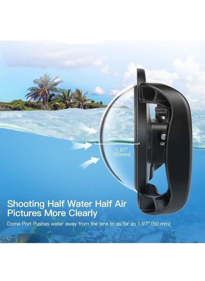 D&F Dome Port for DJI OSMO Action Cam, Dual Handheld Dome Lens Built-in 45m/147ft Waterproof Housing Case Equip with High Clear Dome Lens/Trigger Buttun/Water-Line  - Image 4