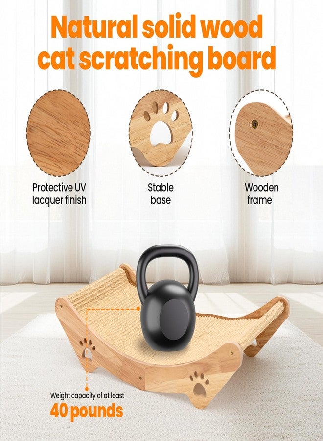 KEDAO Sisal Cat Scratcher Bed Scratching Posts for Indoor Cats Hammock Adults Kitty Curls Cat Scratcher Wooden Cats Furniture Scratching Pad - Image 3