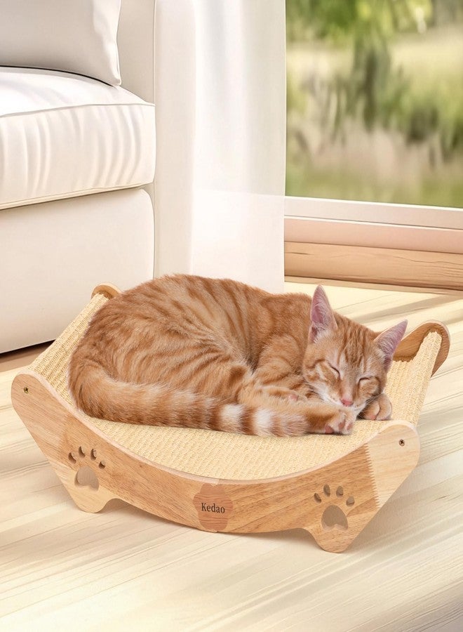 KEDAO Sisal Cat Scratcher Bed Scratching Posts for Indoor Cats Hammock Adults Kitty Curls Cat Scratcher Wooden Cats Furniture Scratching Pad - Image 1