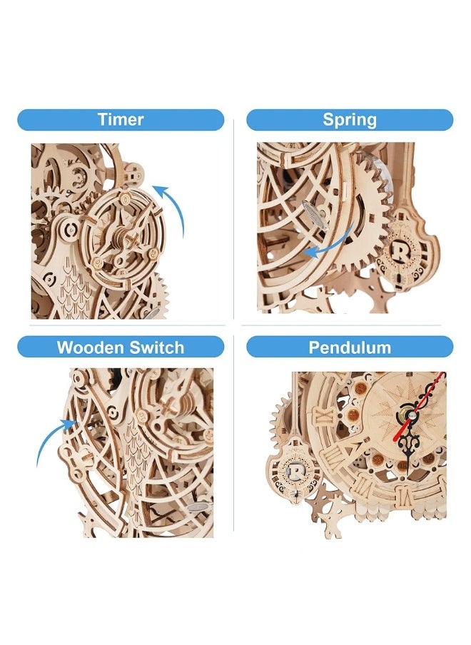 RoWood RoWood 3D Puzzles for Adults, Wooden Model Kits for Adults to Build, Birthday Gift for Adults & Teens (161 PCS)- Owl Clock  - Image 5