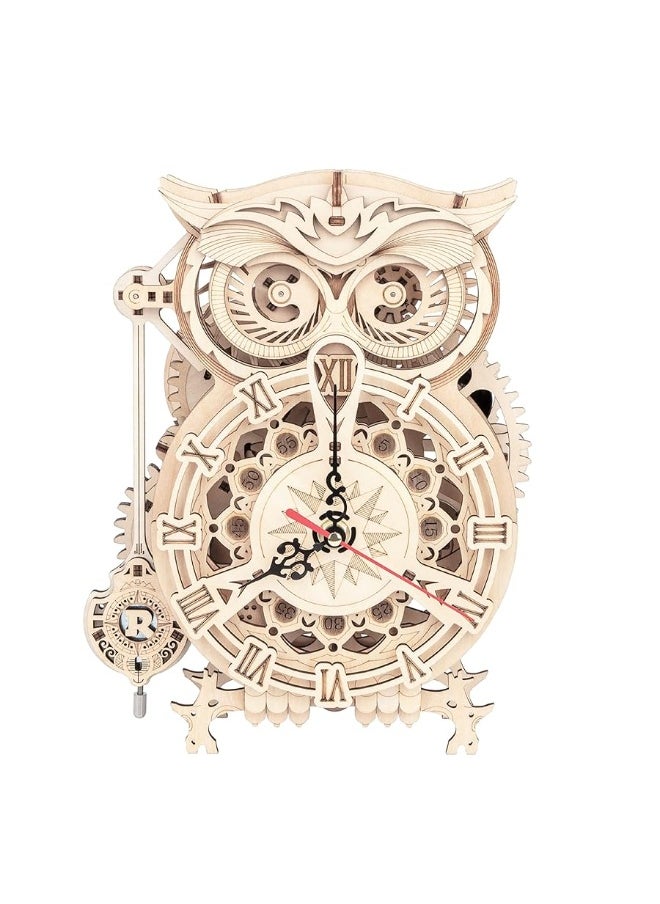 RoWood RoWood 3D Puzzles for Adults, Wooden Model Kits for Adults to Build, Birthday Gift for Adults & Teens (161 PCS)- Owl Clock  - Image 3