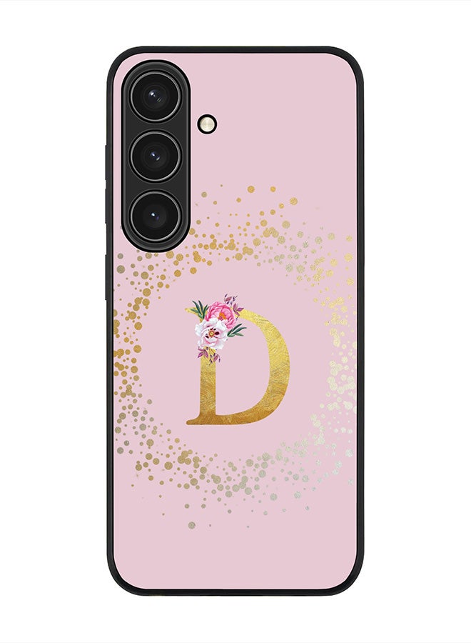 Stylizedd For Samsung Galaxy S25 5G Case,Slim fit Camera Protection, Shockproof Thin Phone cover  - Custom Monogram Floral - D  (Pink ) - Image 1